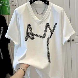 Summer Tshirts Women Chest Lace Stitching T-Shirt Fashion Tops Ladies Chic T-Shirt Female Short Sleeve Casual Tee
