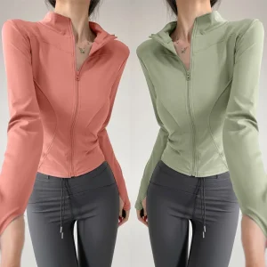 Sun Quick Drying Sports Coat Women's Tight Top Yoga Jacket Long Sleeve Zipper Jacket Running Fitness Women's Jacket S-3XL
